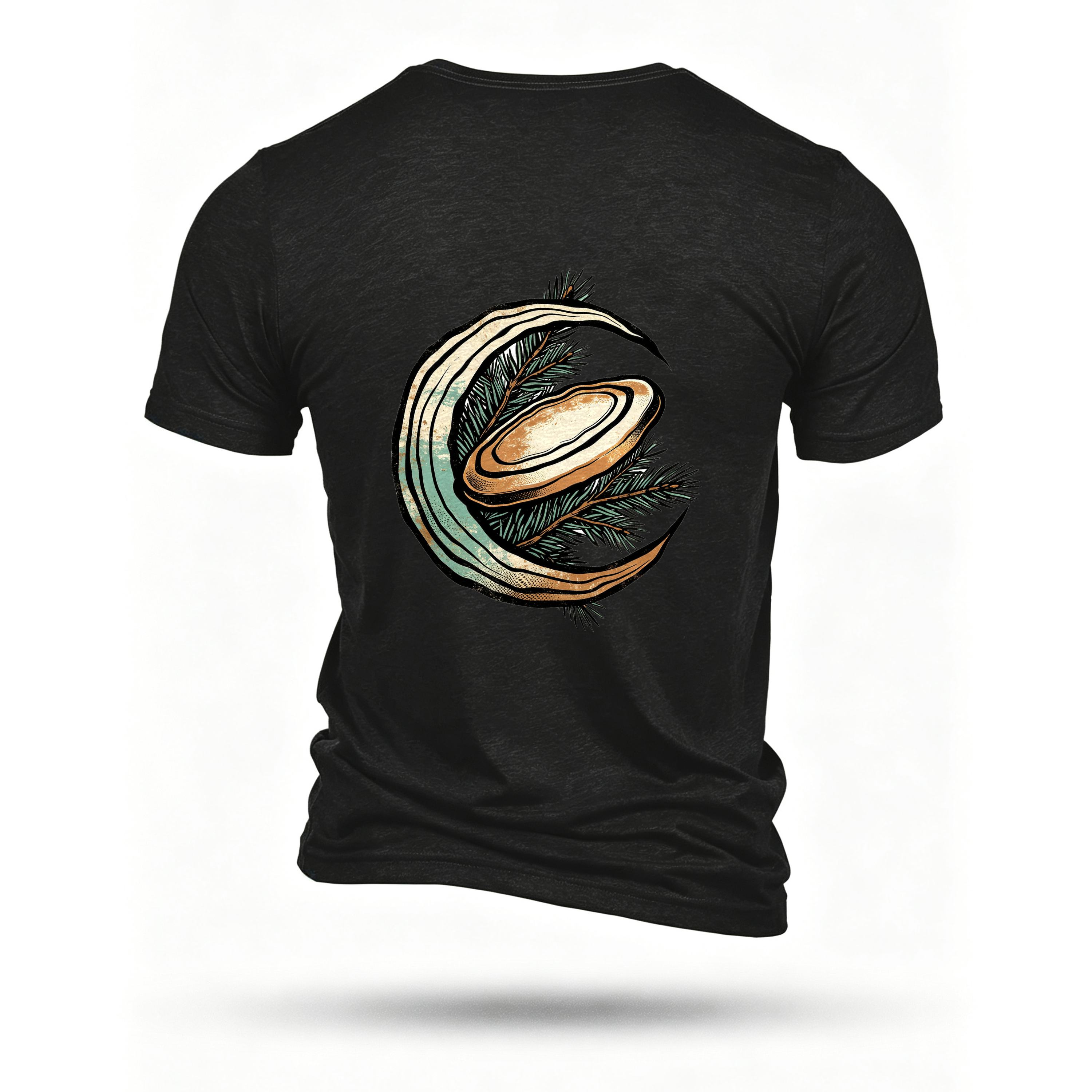 Black T-shirt, back print