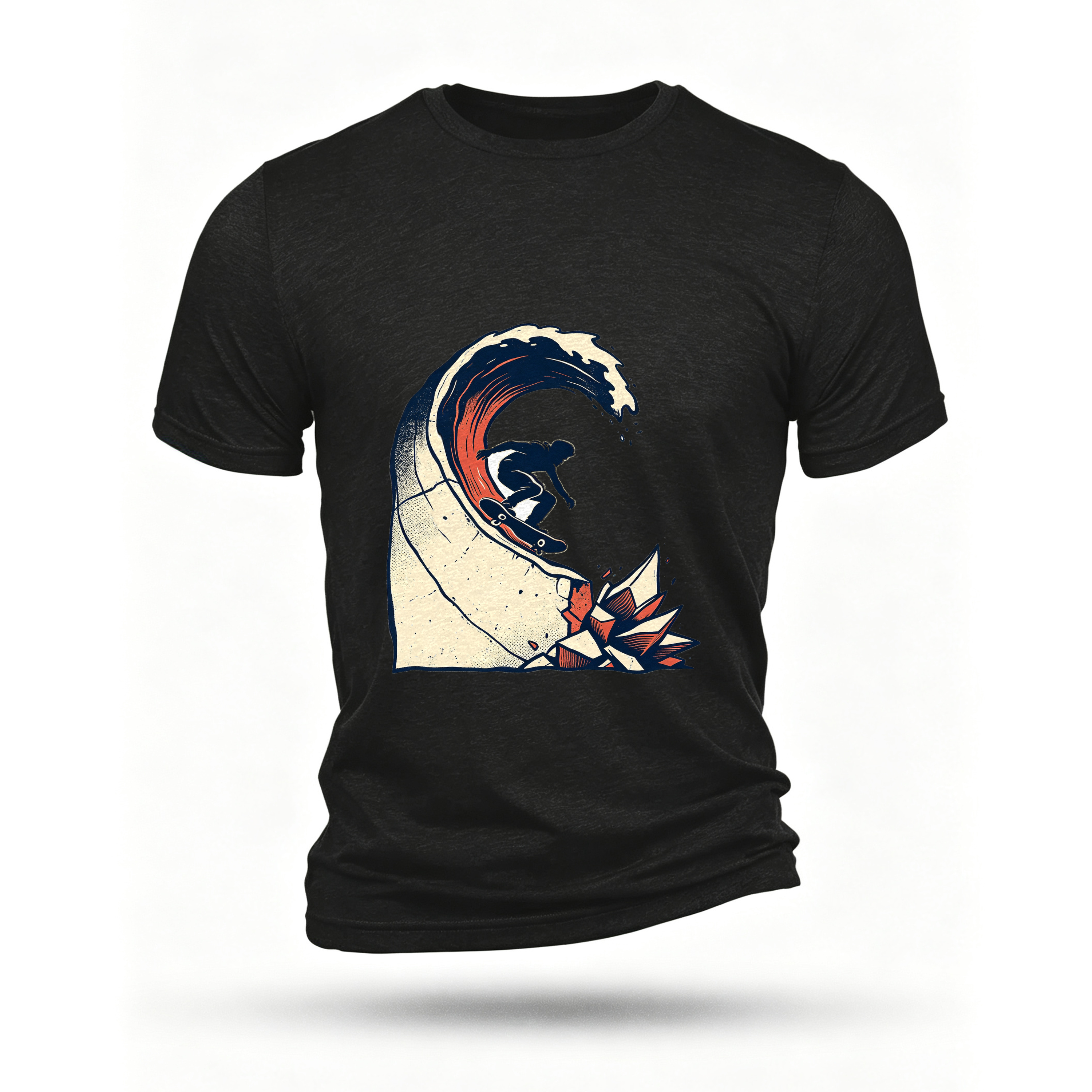 Black T-shirt, front print