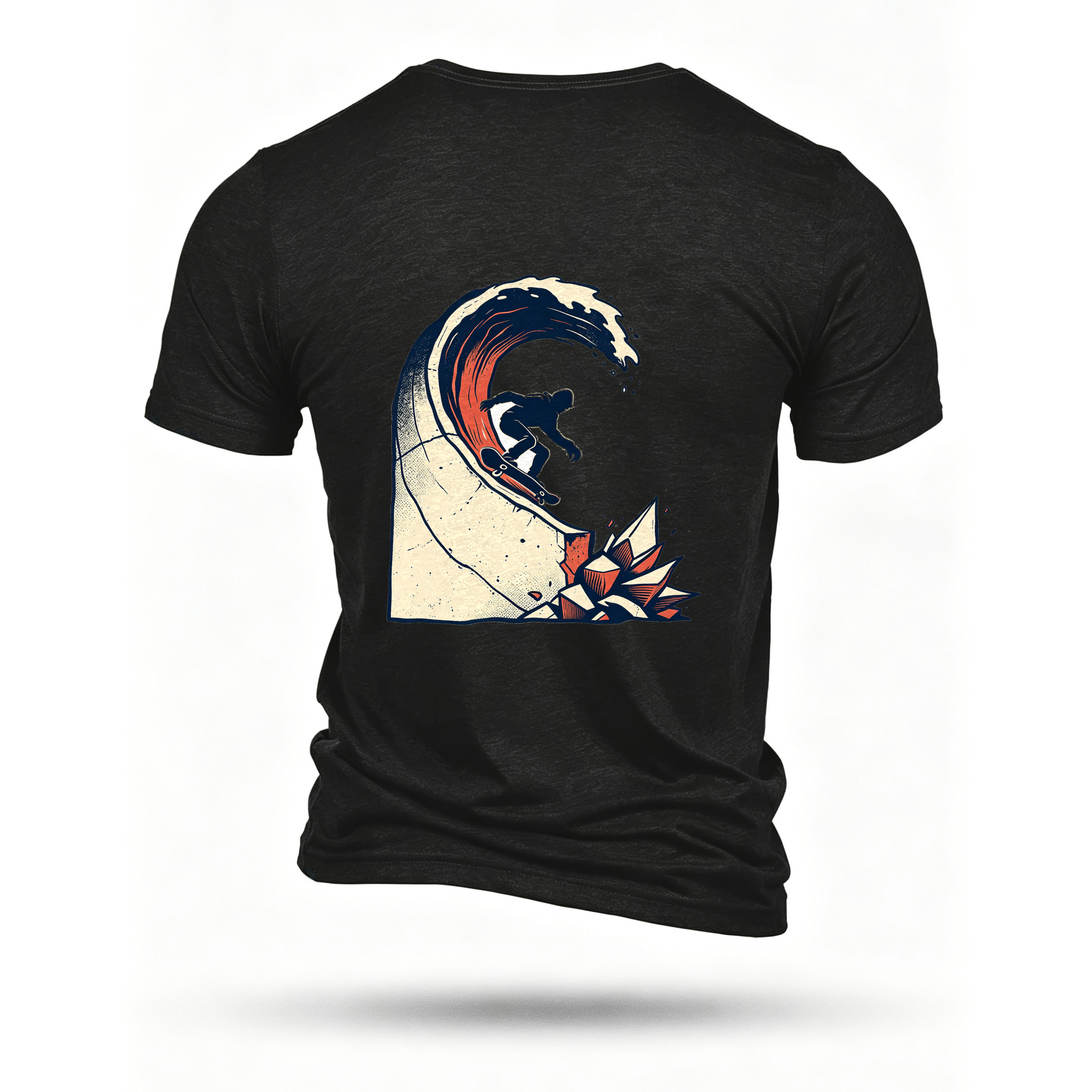 Black T-shirt, back print