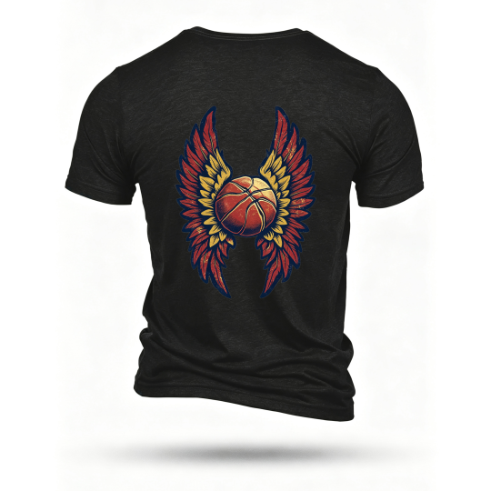 Black T-shirt, back print