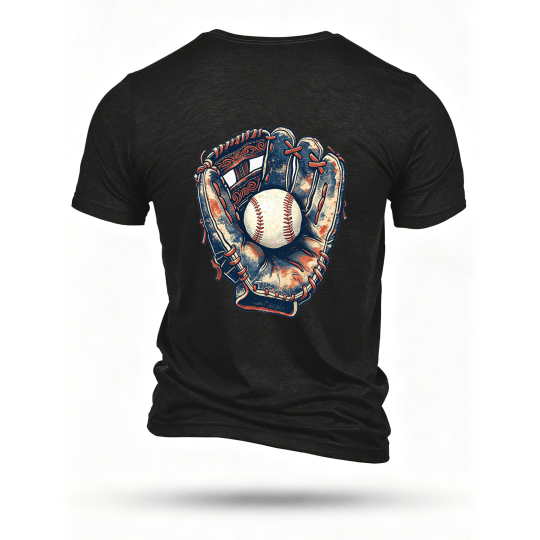 Black T-shirt, back print