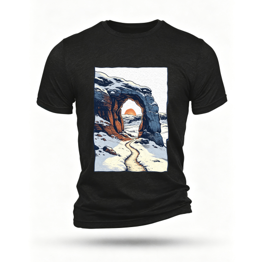 Black T-shirt, front print