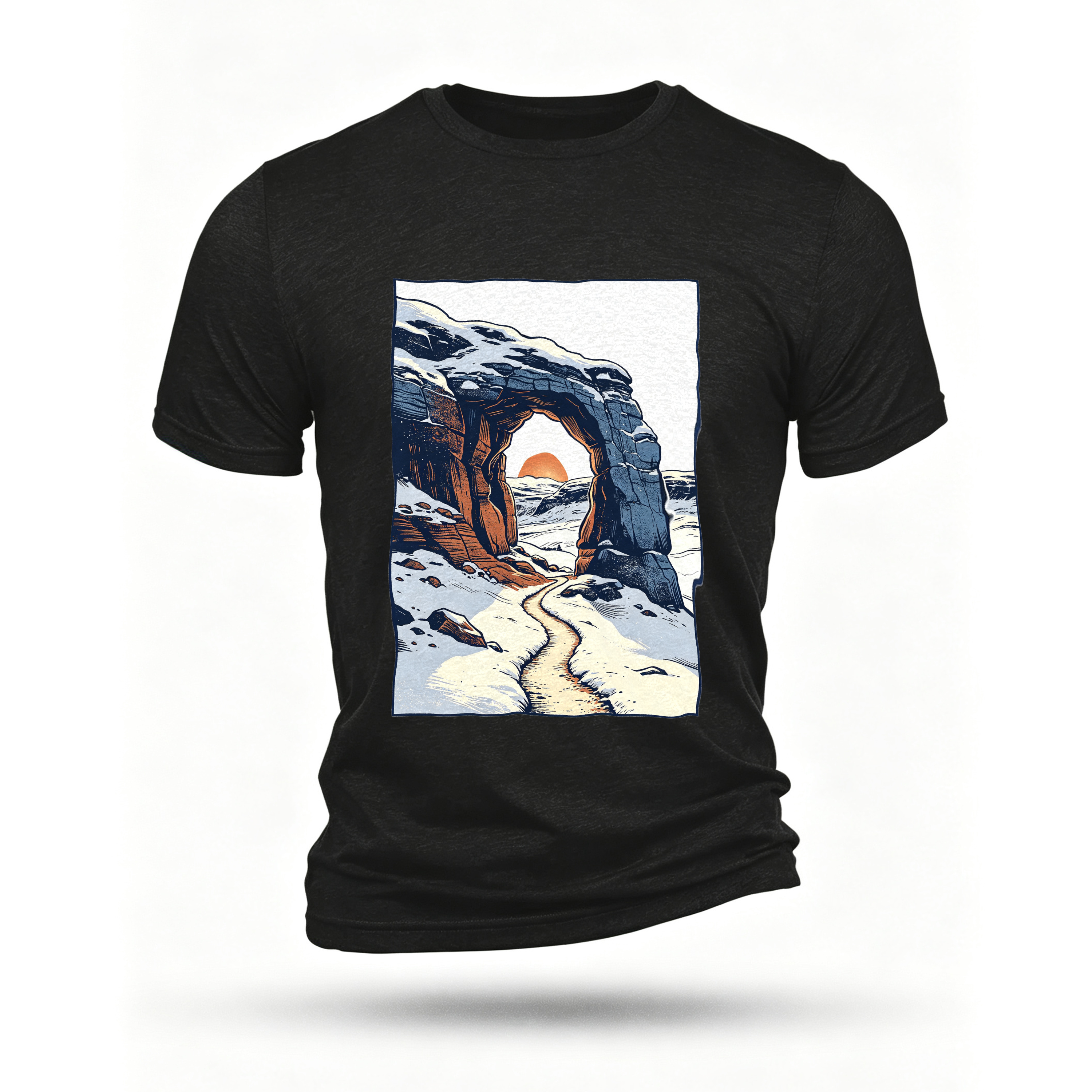 Black T-shirt, front print