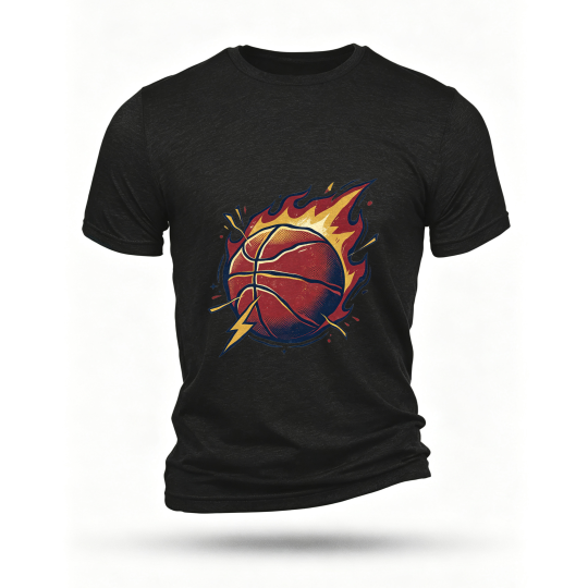 Black T-shirt, front print
