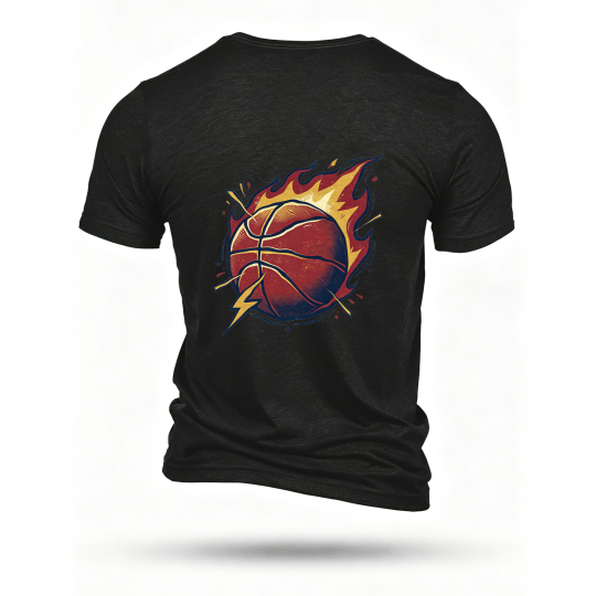Black T-shirt, back print