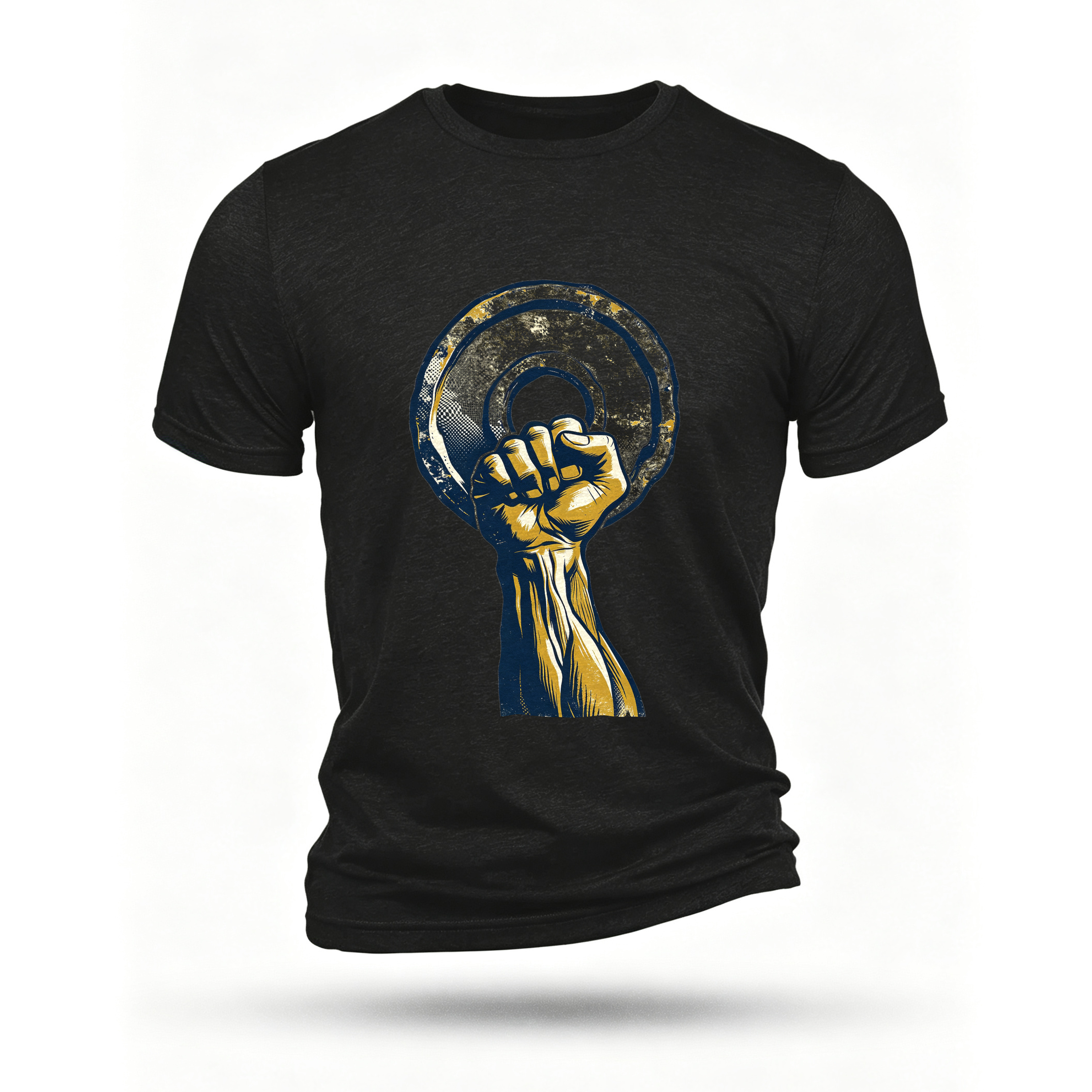 Black T-shirt, front print