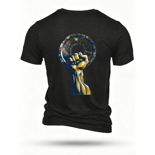 Black T-shirt, back print
