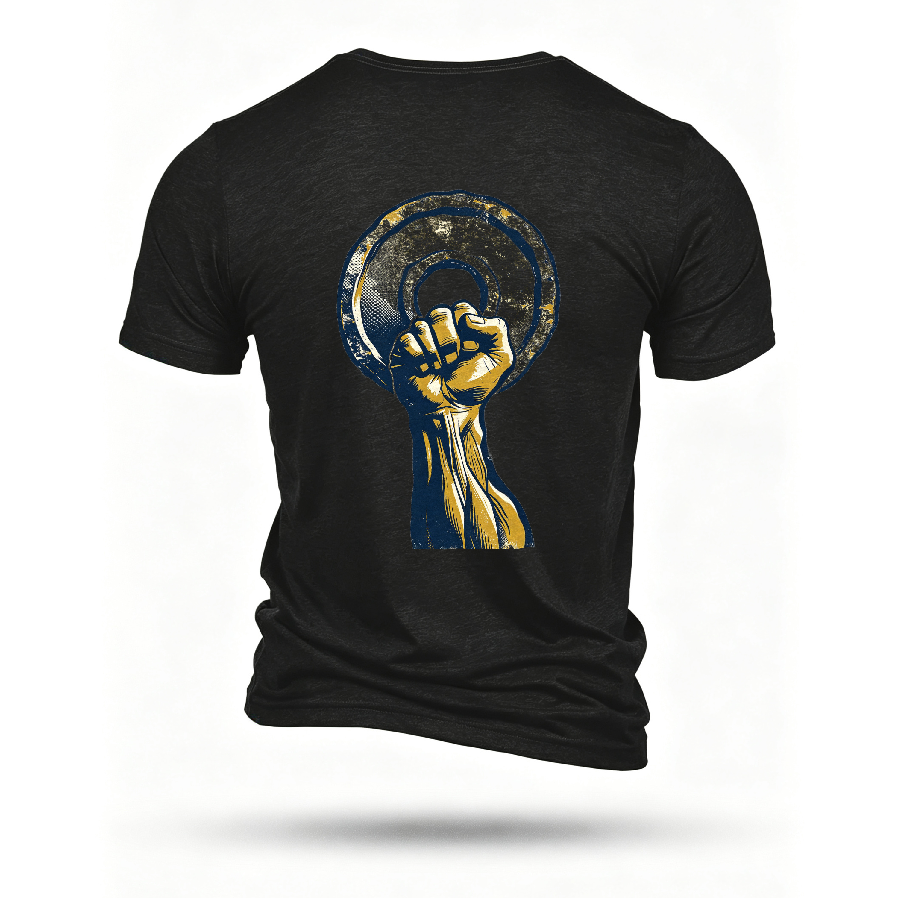Black T-shirt, back print