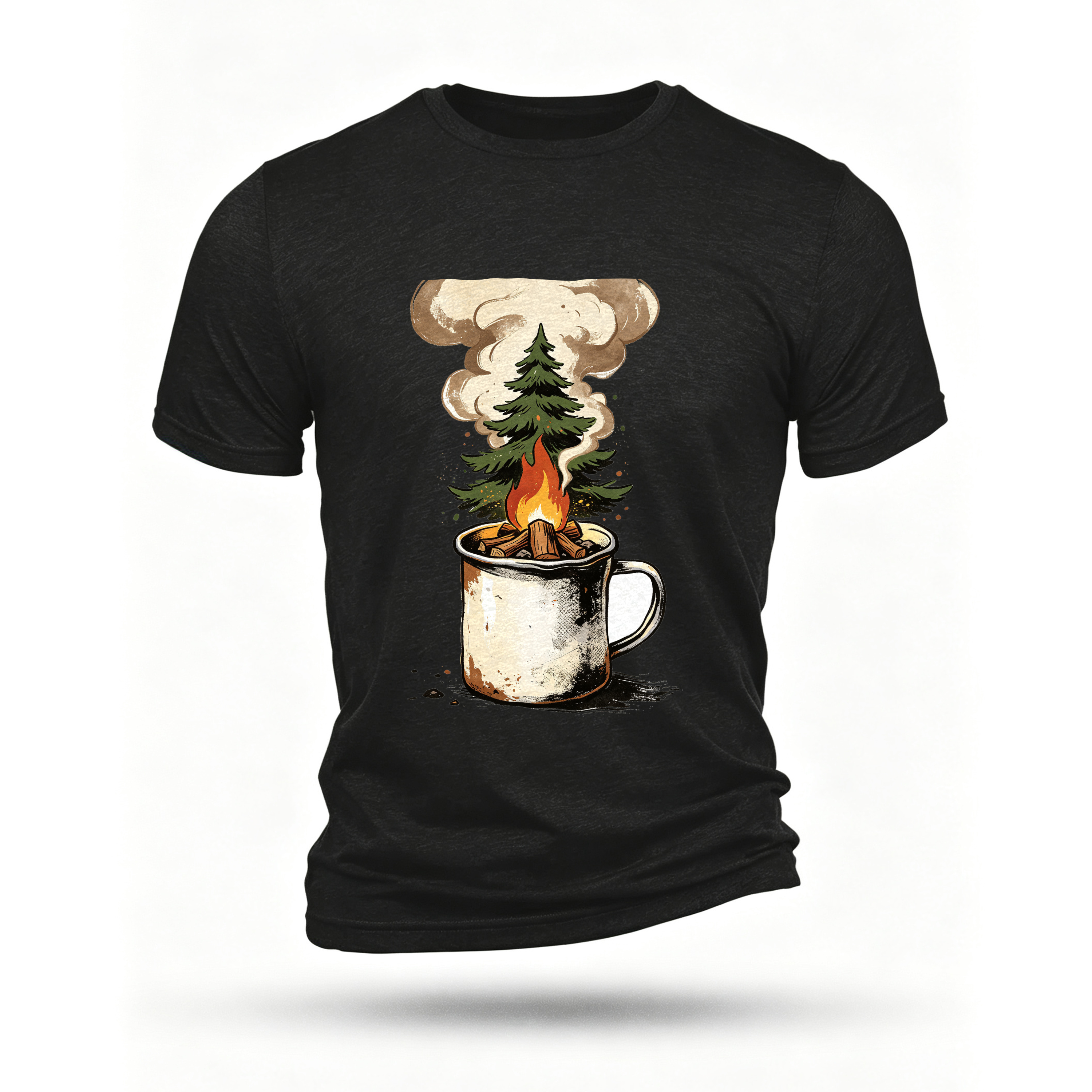 Black T-shirt, front print