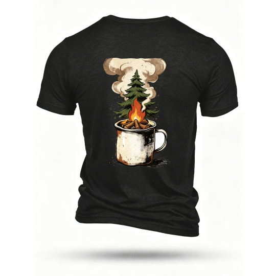 Black T-shirt, back print