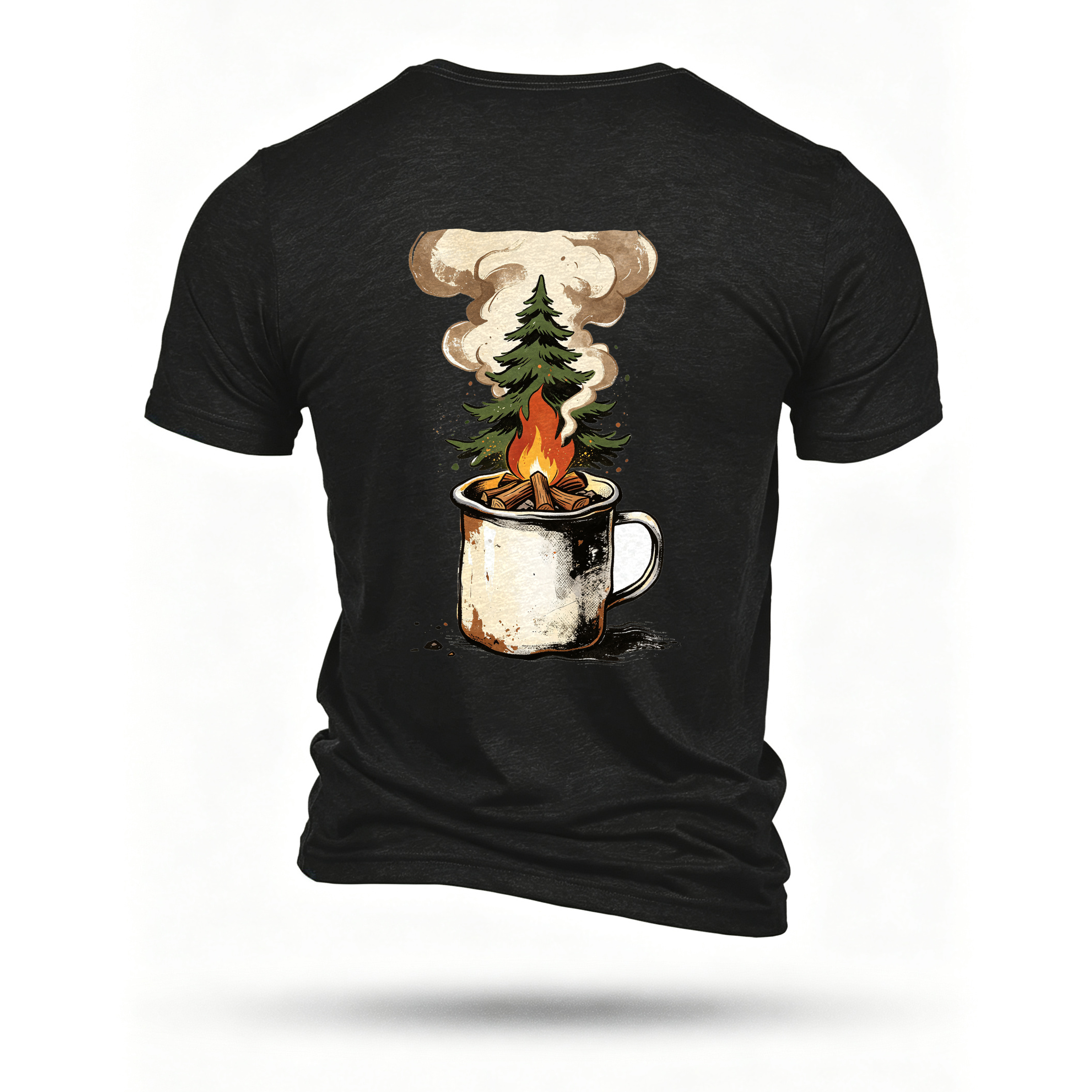 Black T-shirt, back print