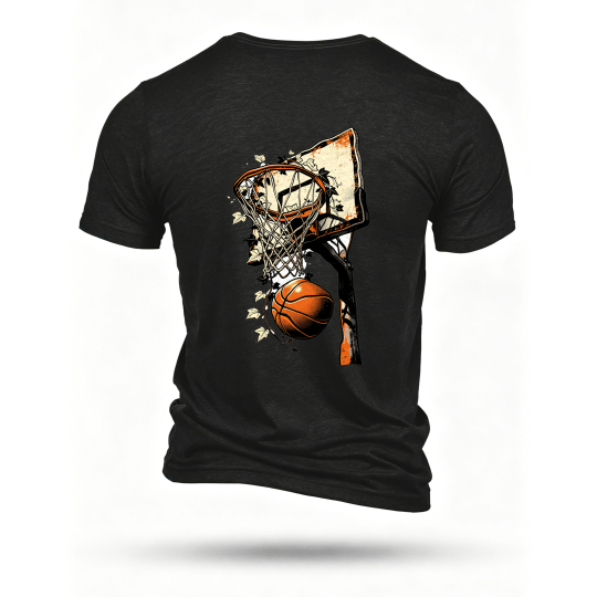Black T-shirt, back print