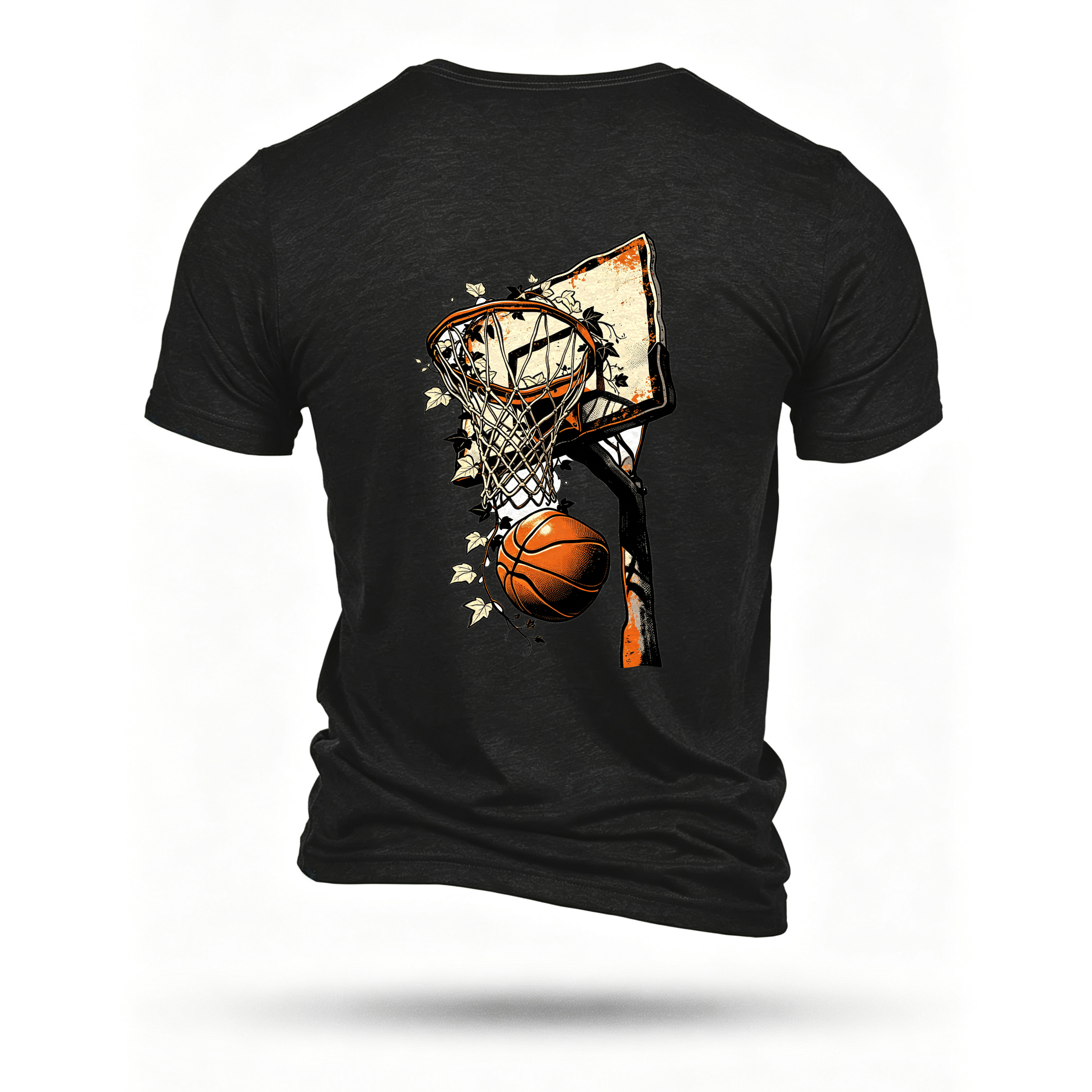 Black T-shirt, back print