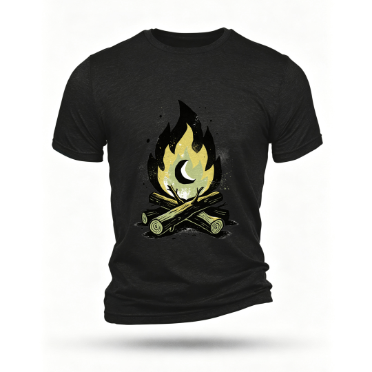 Black T-shirt, front print