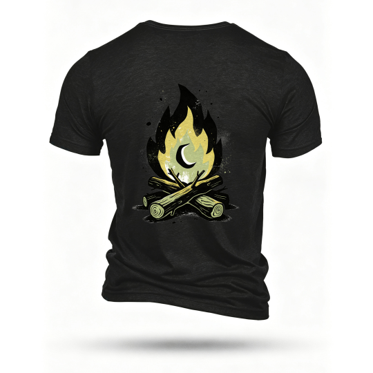 Black T-shirt, back print