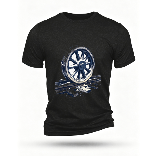 Black T-shirt, front print