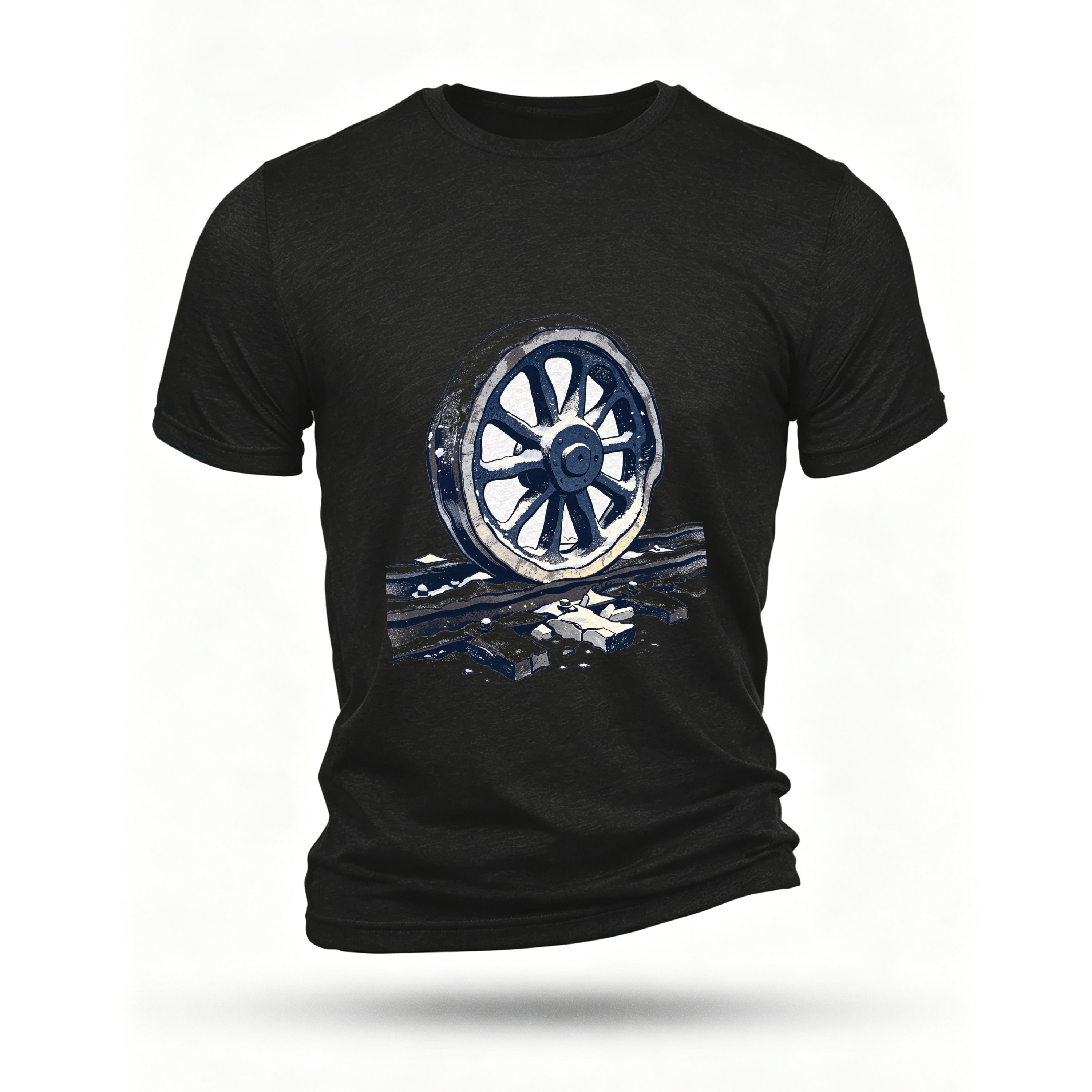 Black T-shirt, front print