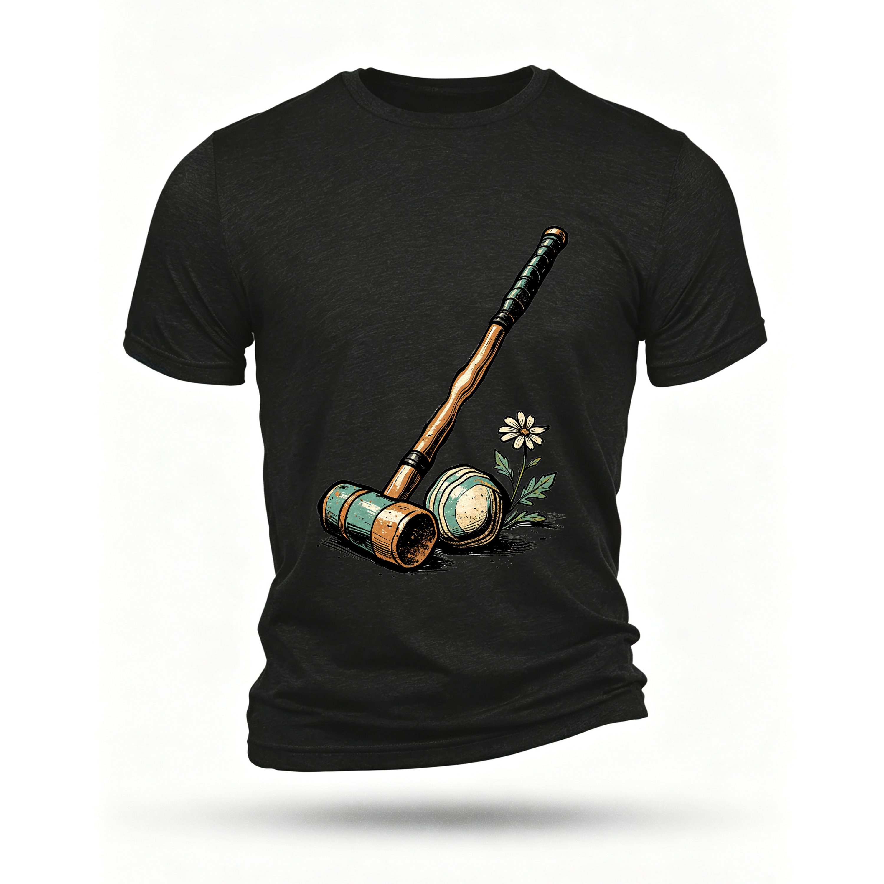 Black T-shirt, front print