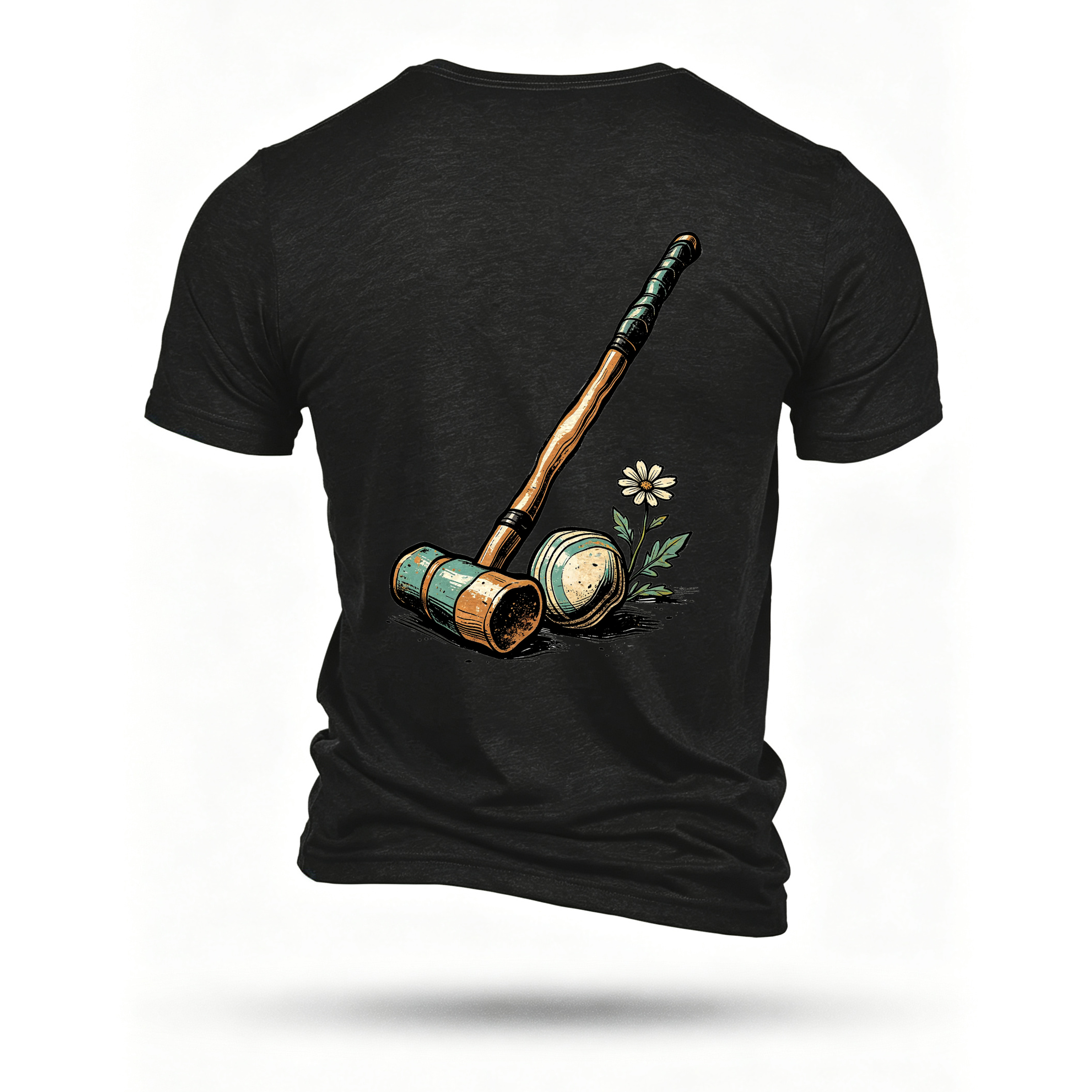Black T-shirt, back print