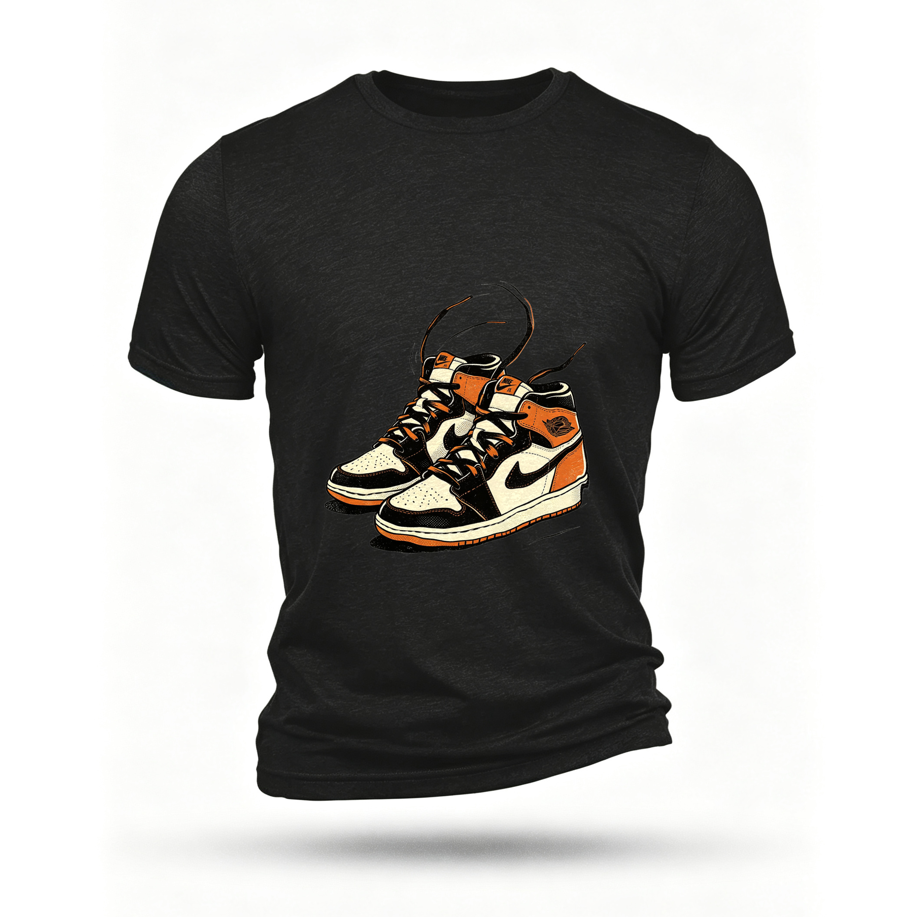 Black T-shirt, front print