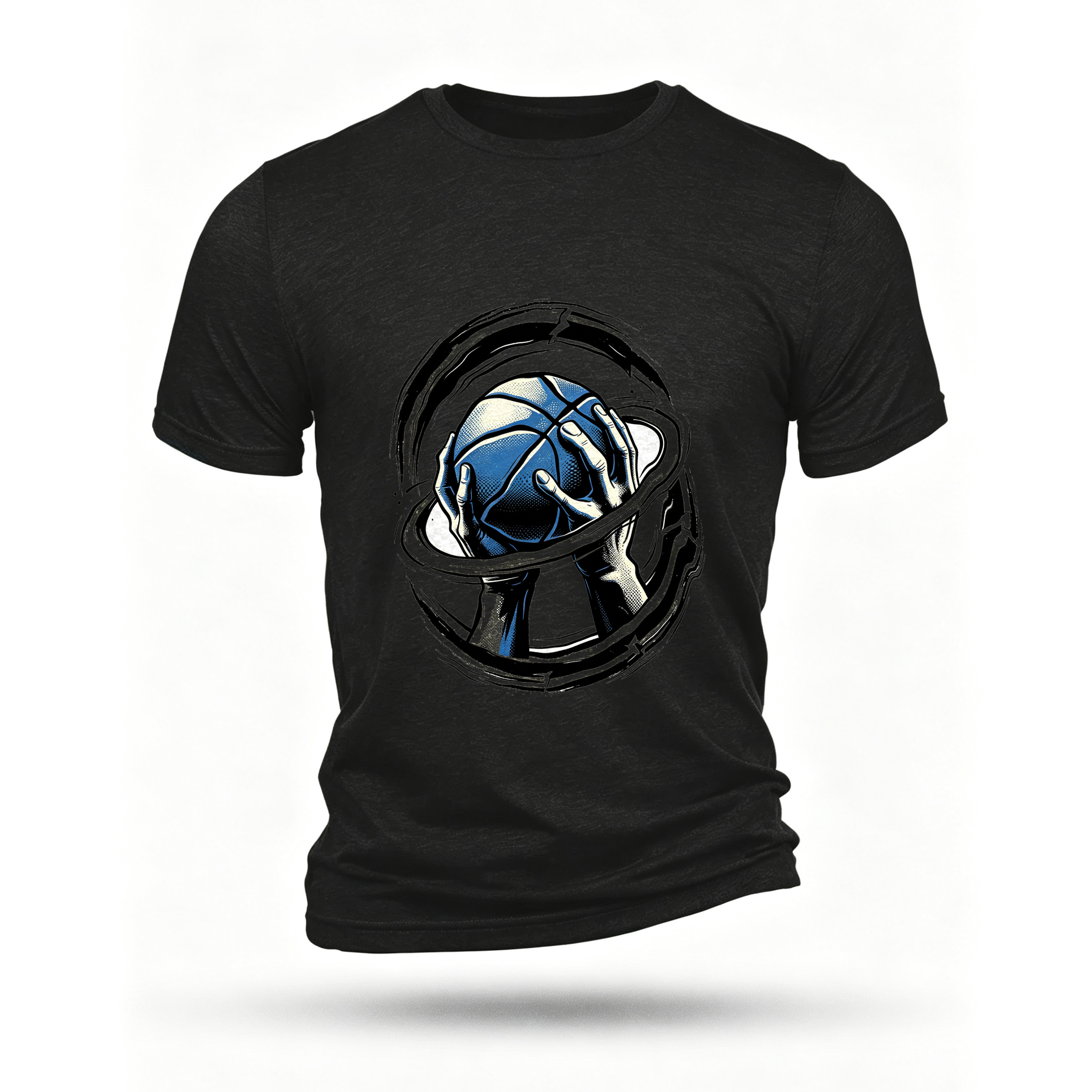 Black T-shirt, front print