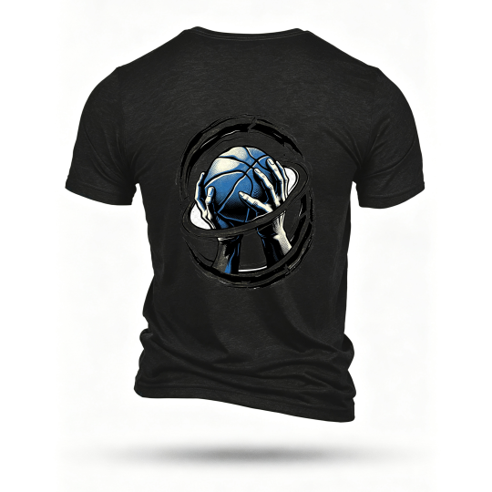Black T-shirt, back print