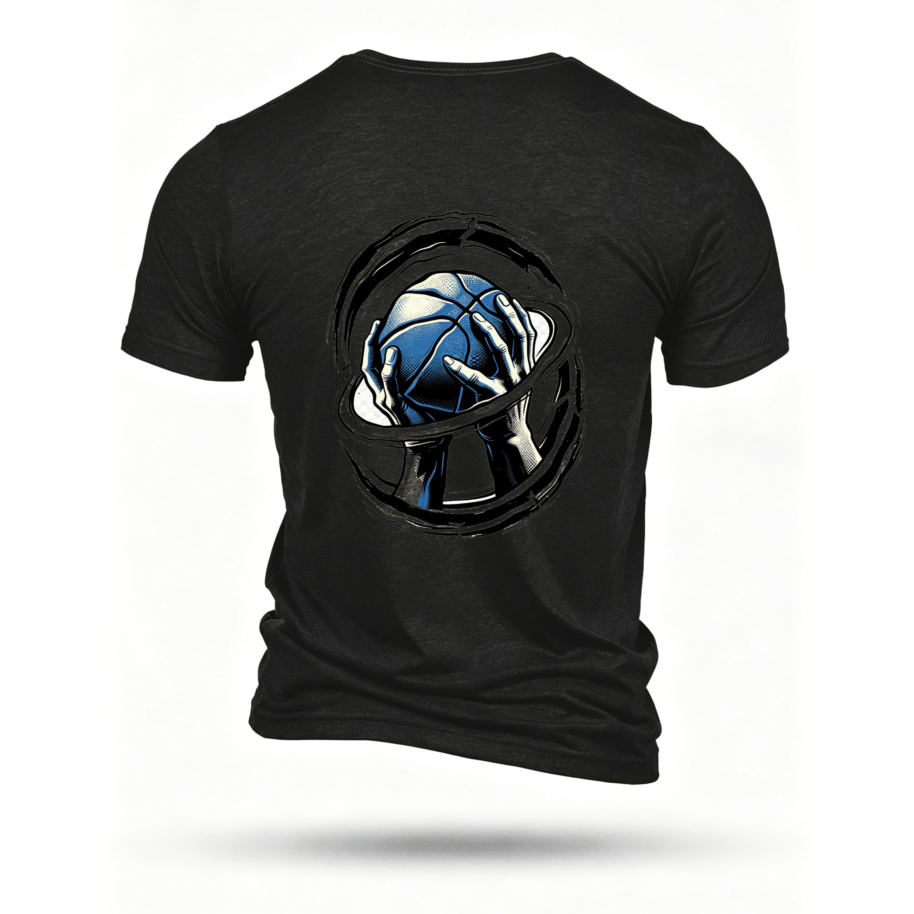 Black T-shirt, back print