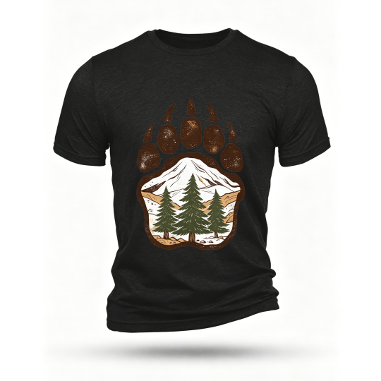 Black T-shirt, front print