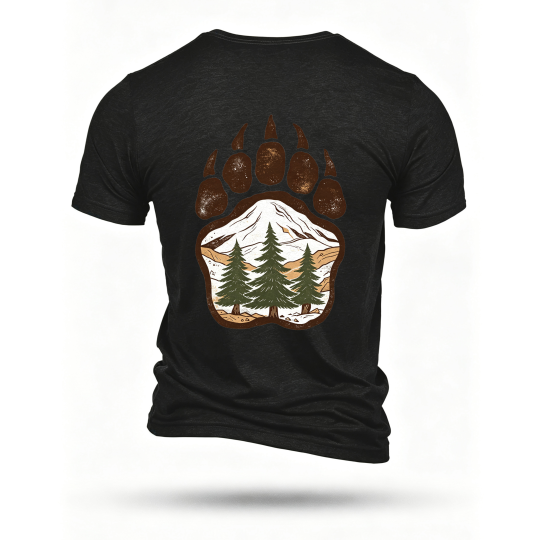 Black T-shirt, back print