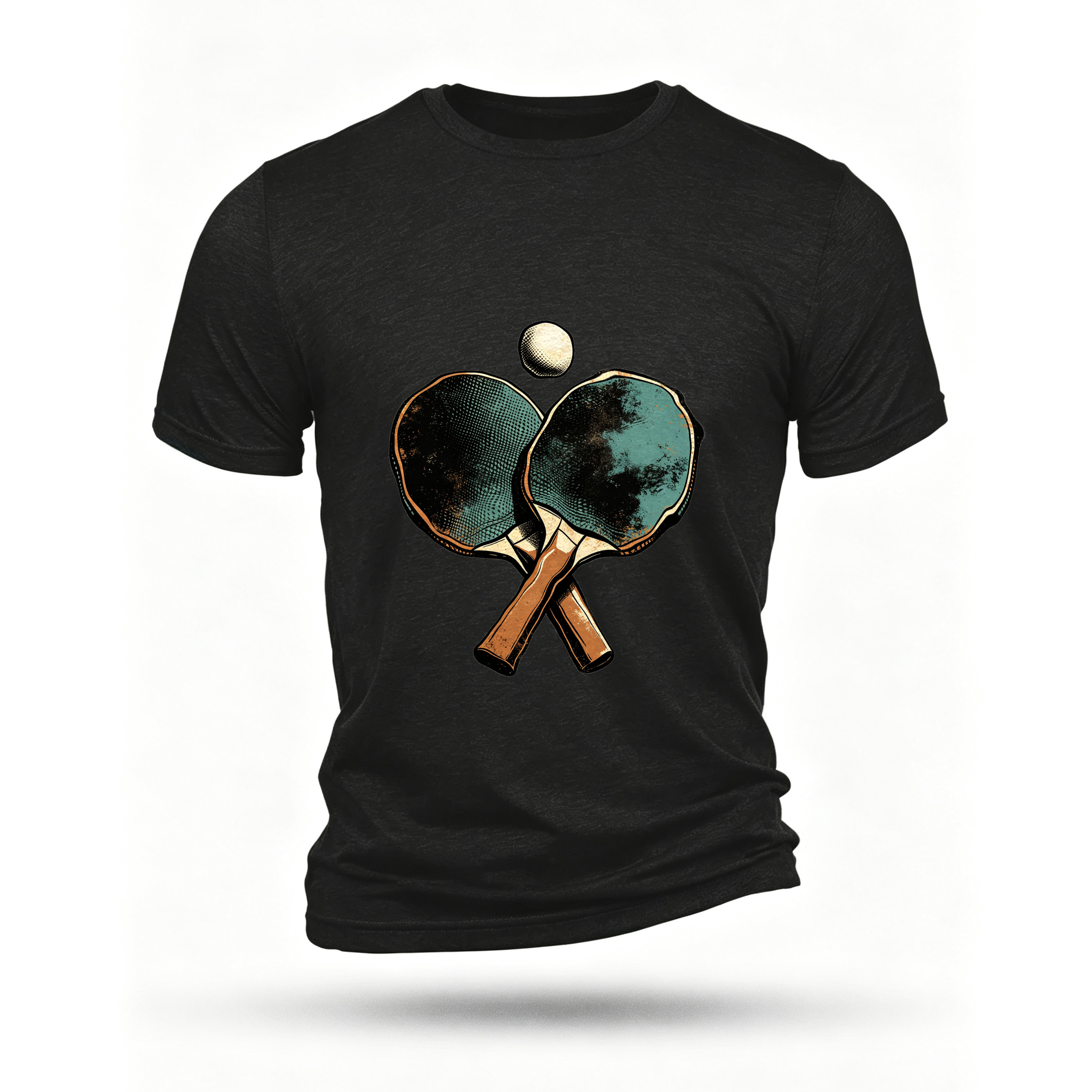 Black T-shirt, front print