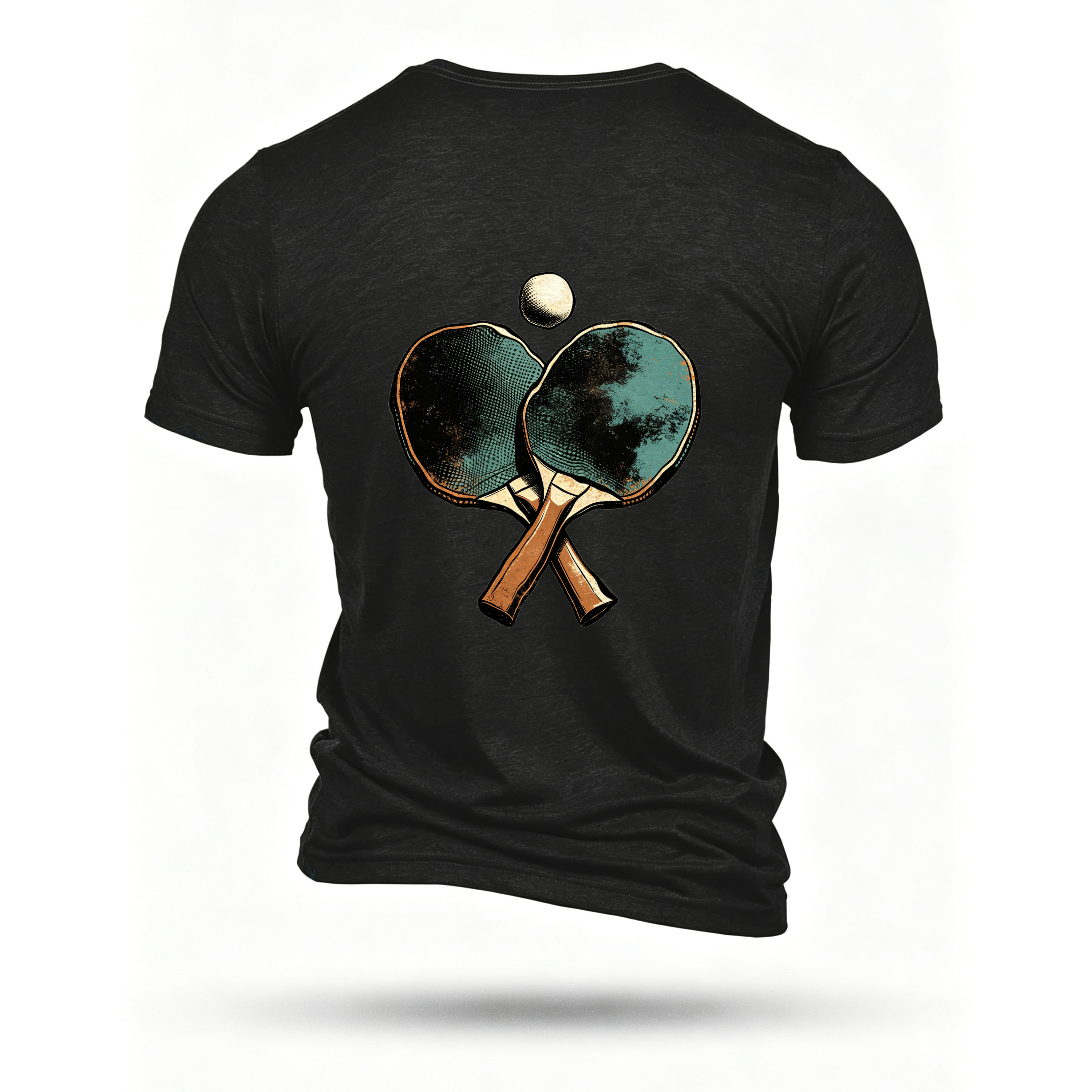 Black T-shirt, back print