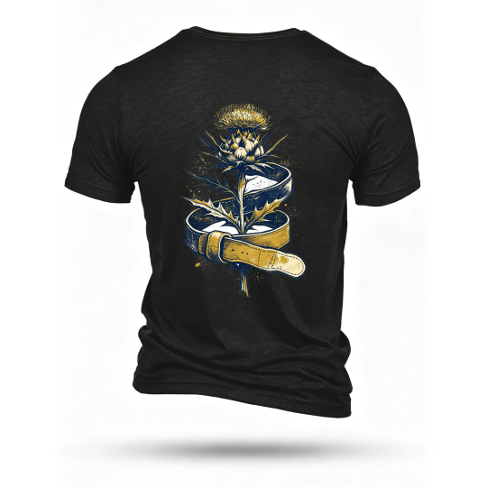 Black T-shirt, back print