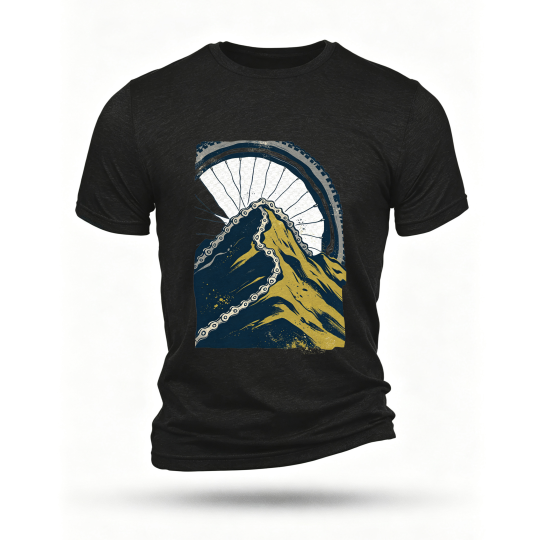 Black T-shirt, front print