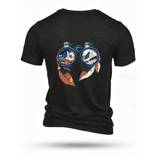 Black T-shirt, back print