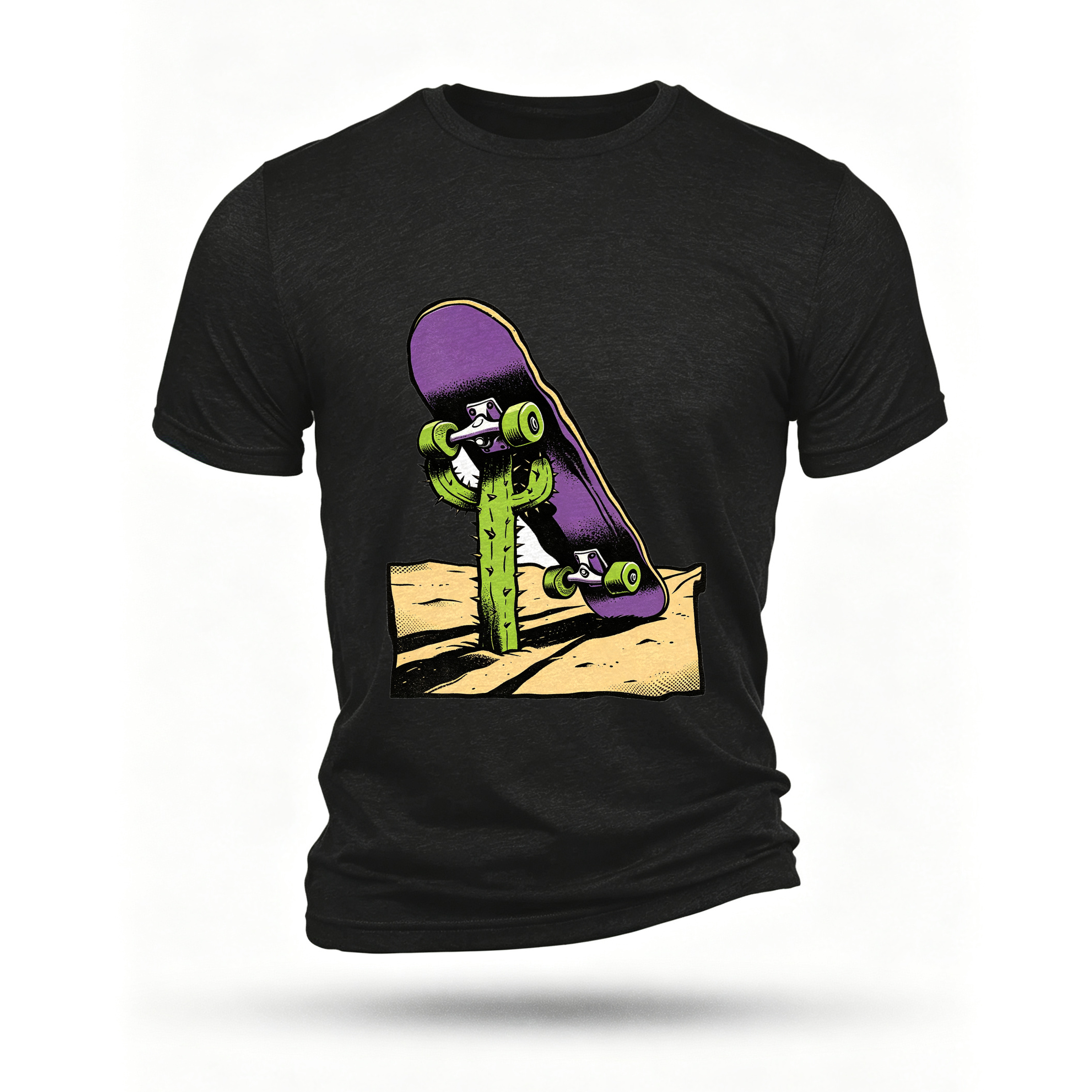 Black T-shirt, front print