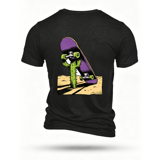 Black T-shirt, back print
