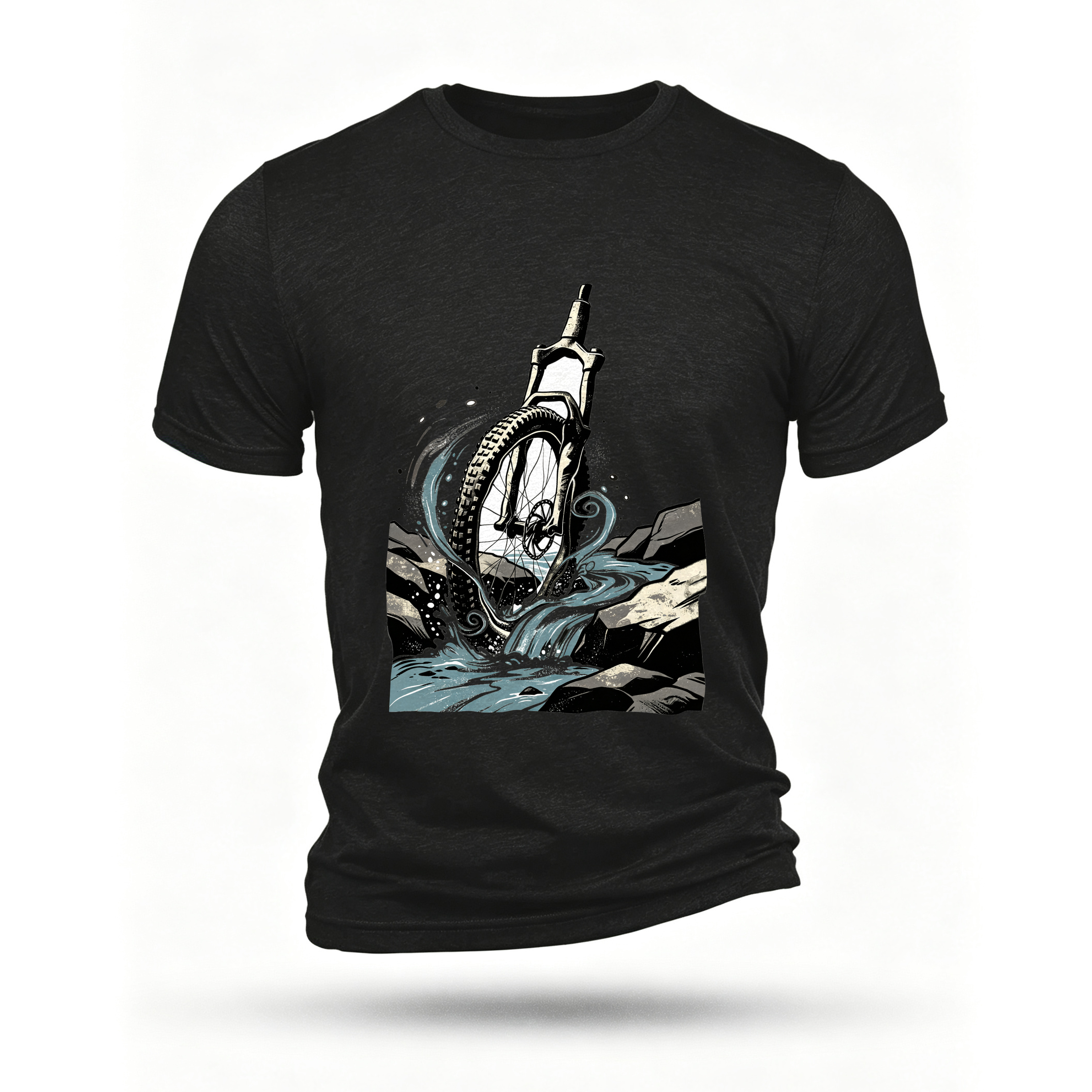 Black T-shirt, front print