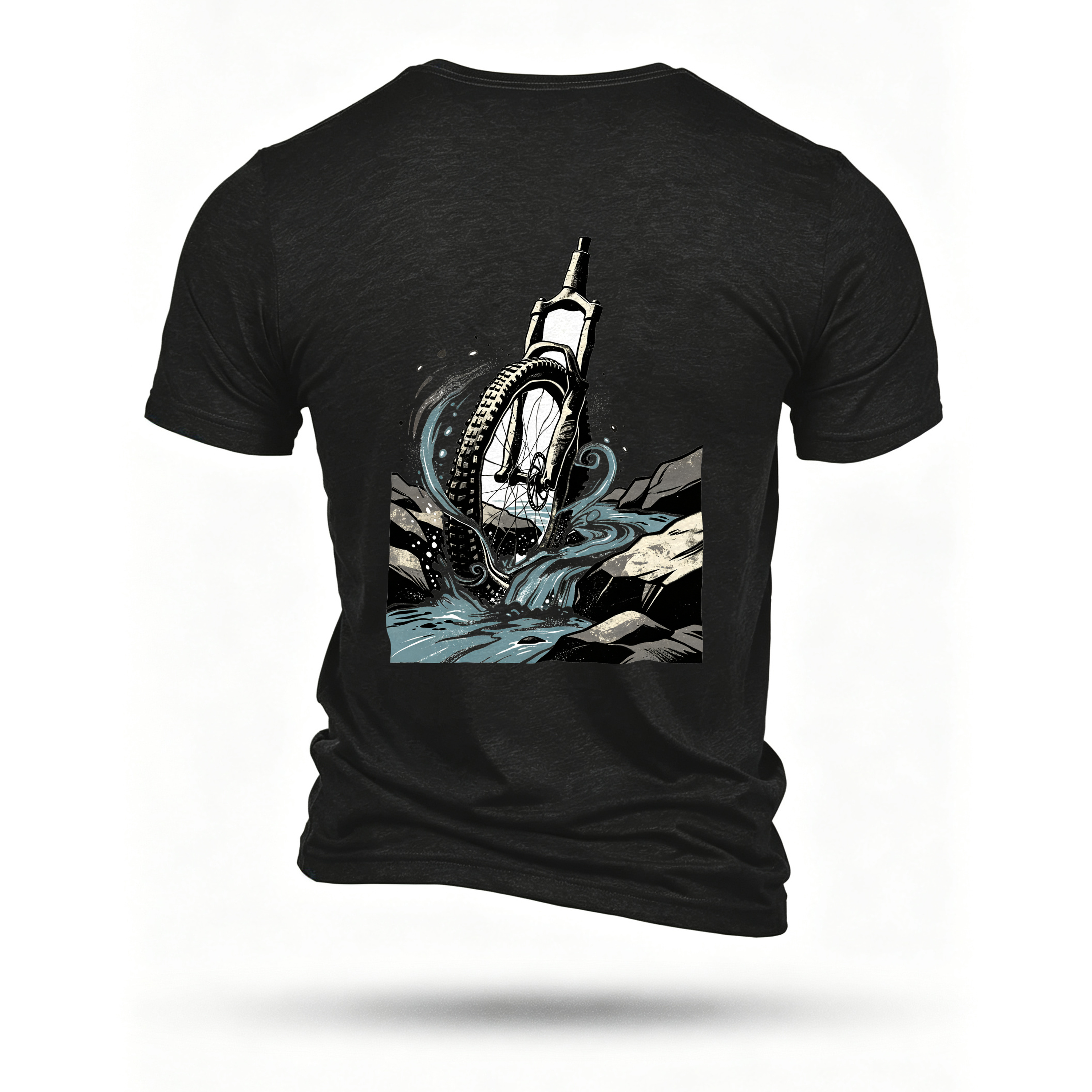 Black T-shirt, back print