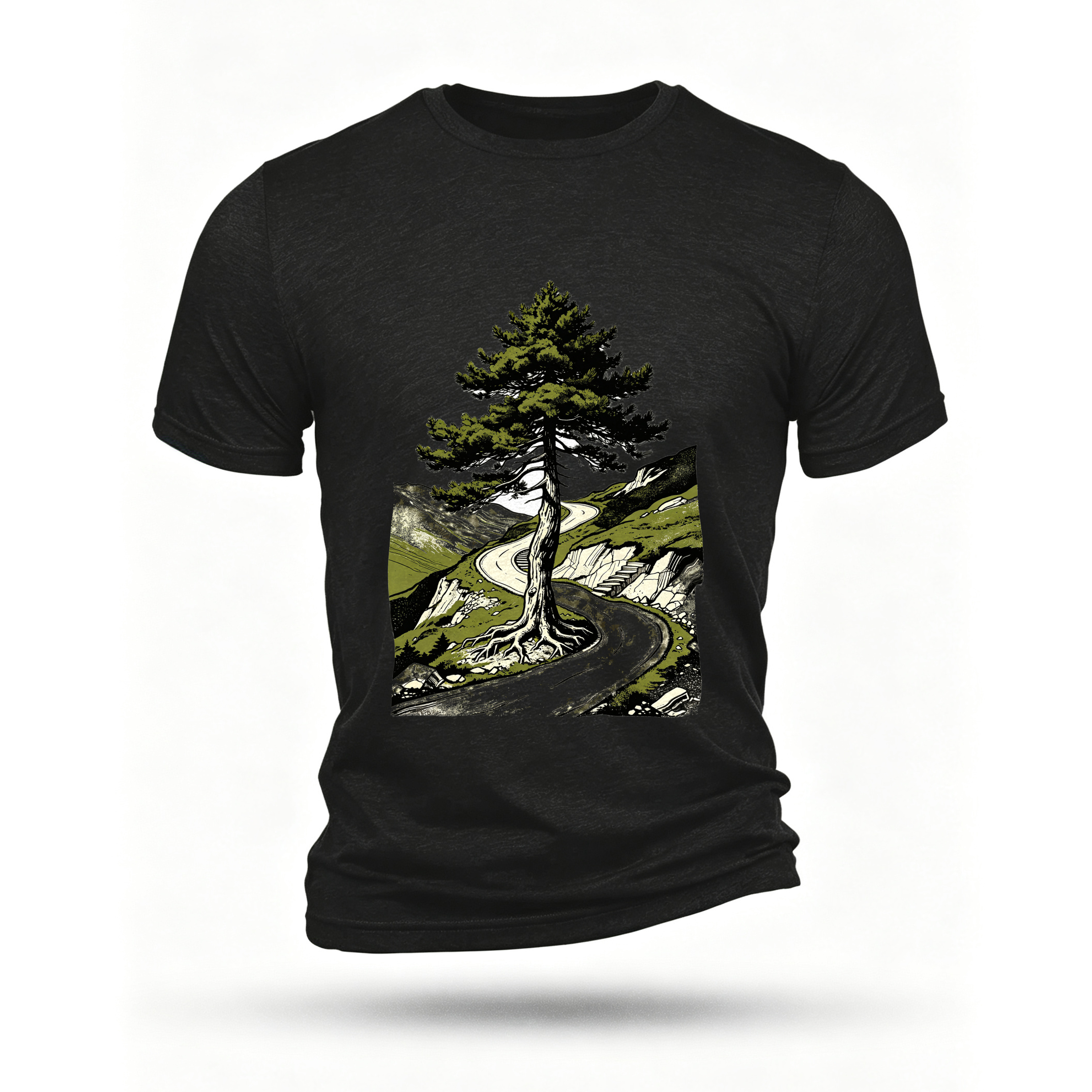 Black T-shirt, front print