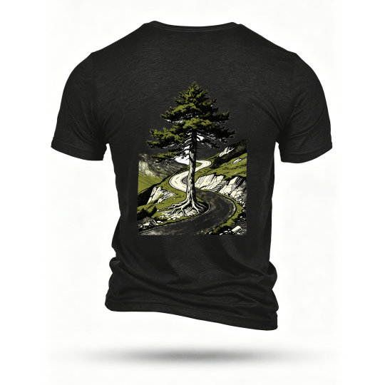 Black T-shirt, back print
