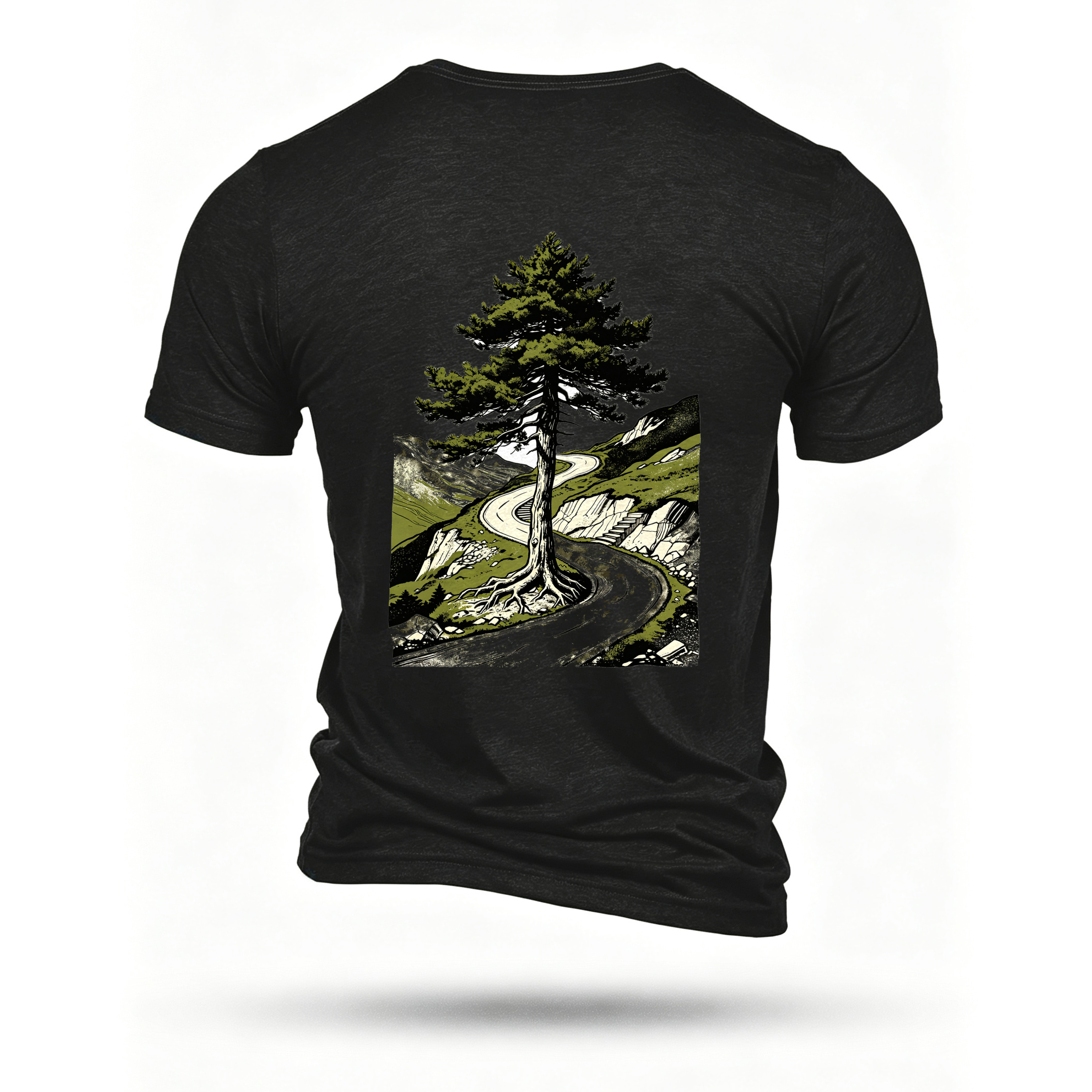 Black T-shirt, back print