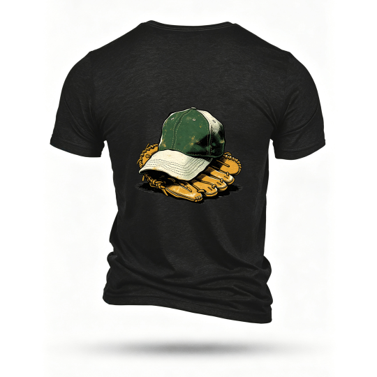 Black T-shirt, back print