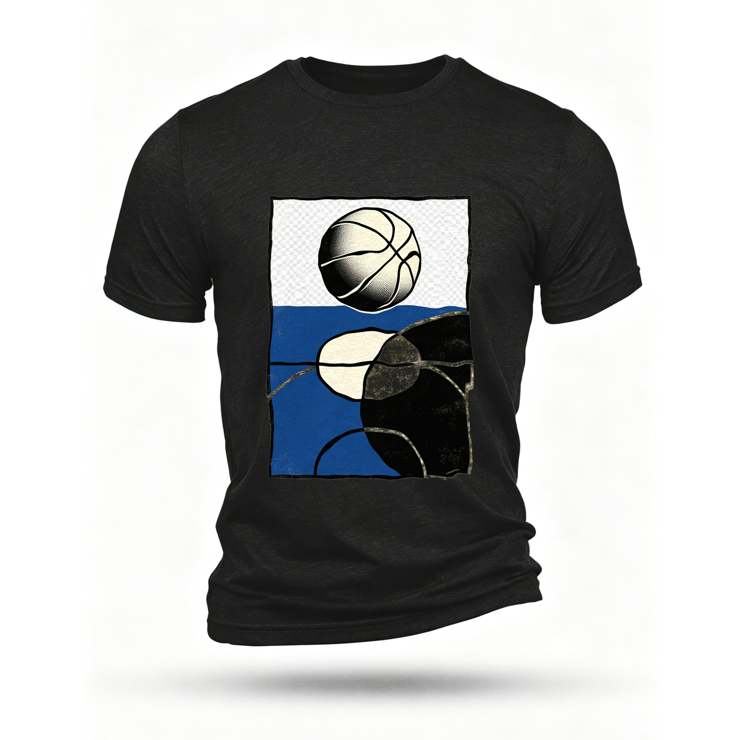 Black T-shirt, front print