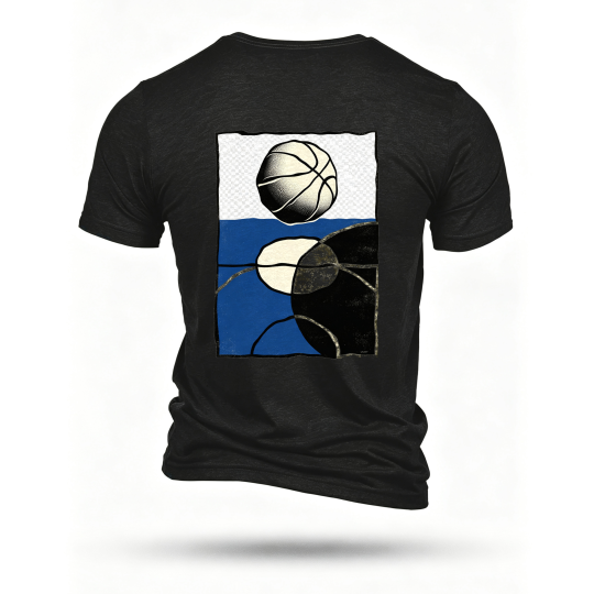Black T-shirt, back print