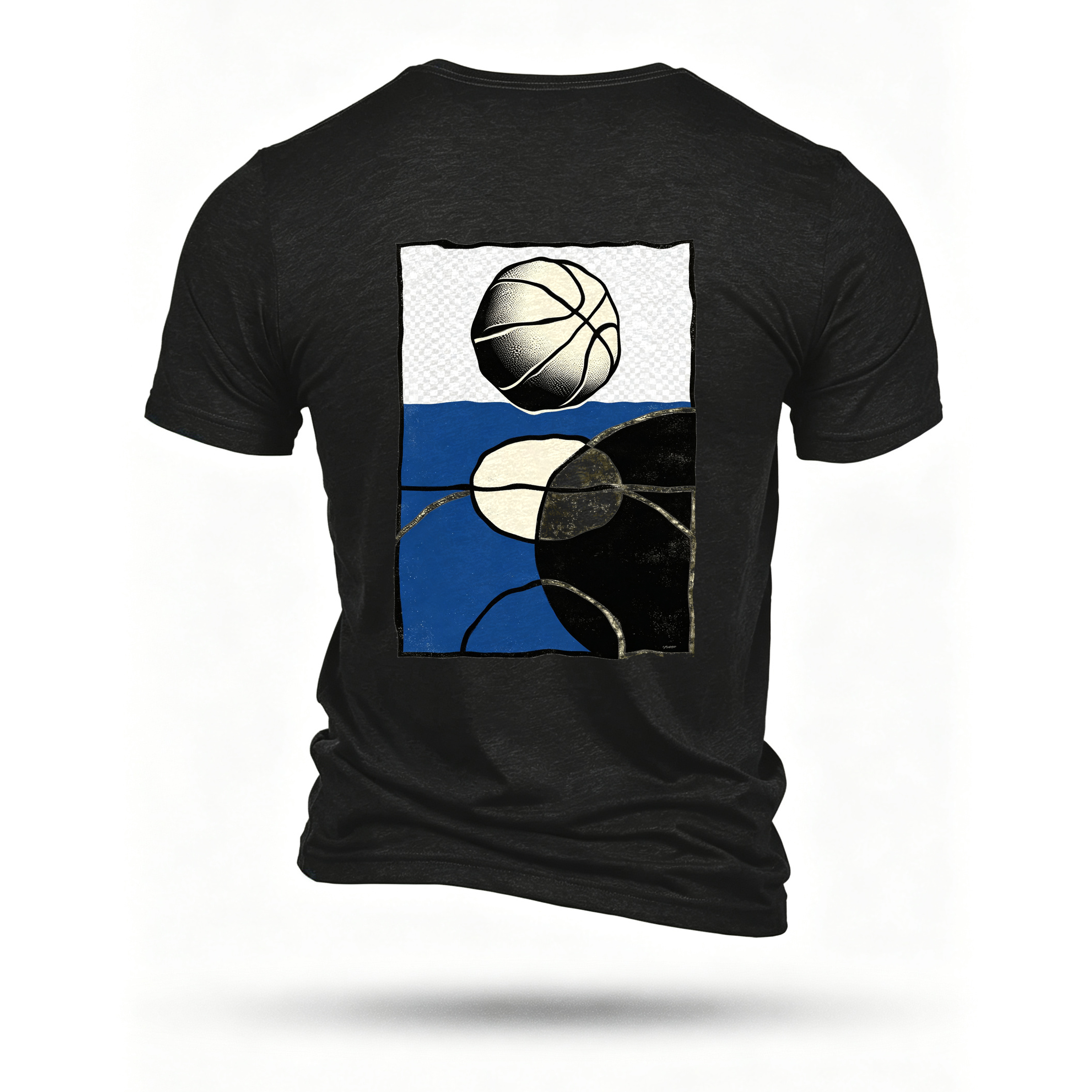 Black T-shirt, back print