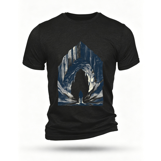 Black T-shirt, front print