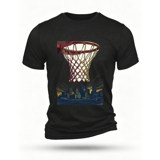 Black T-shirt, front print