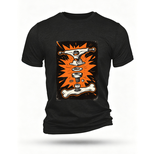 Black T-shirt, front print