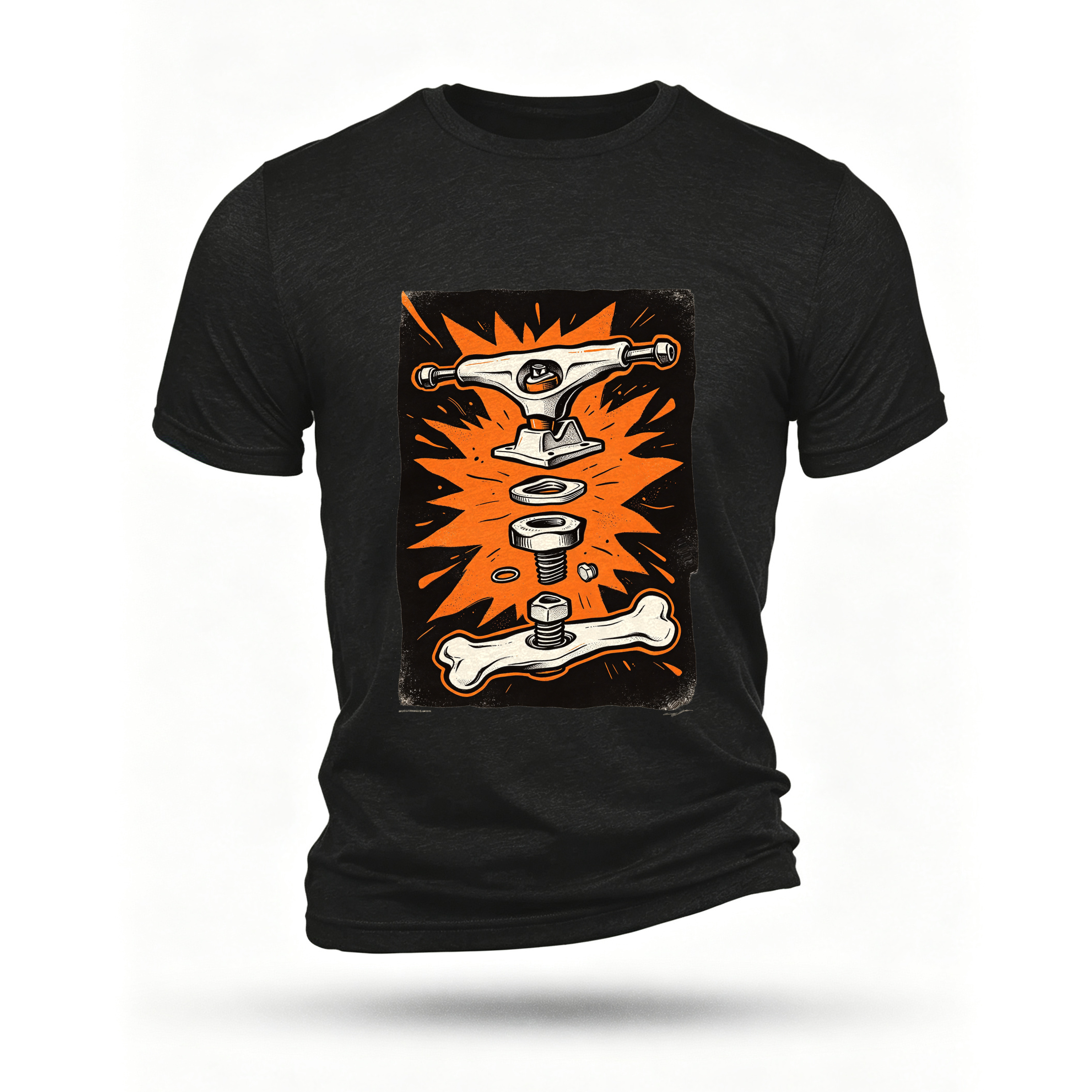 Black T-shirt, front print