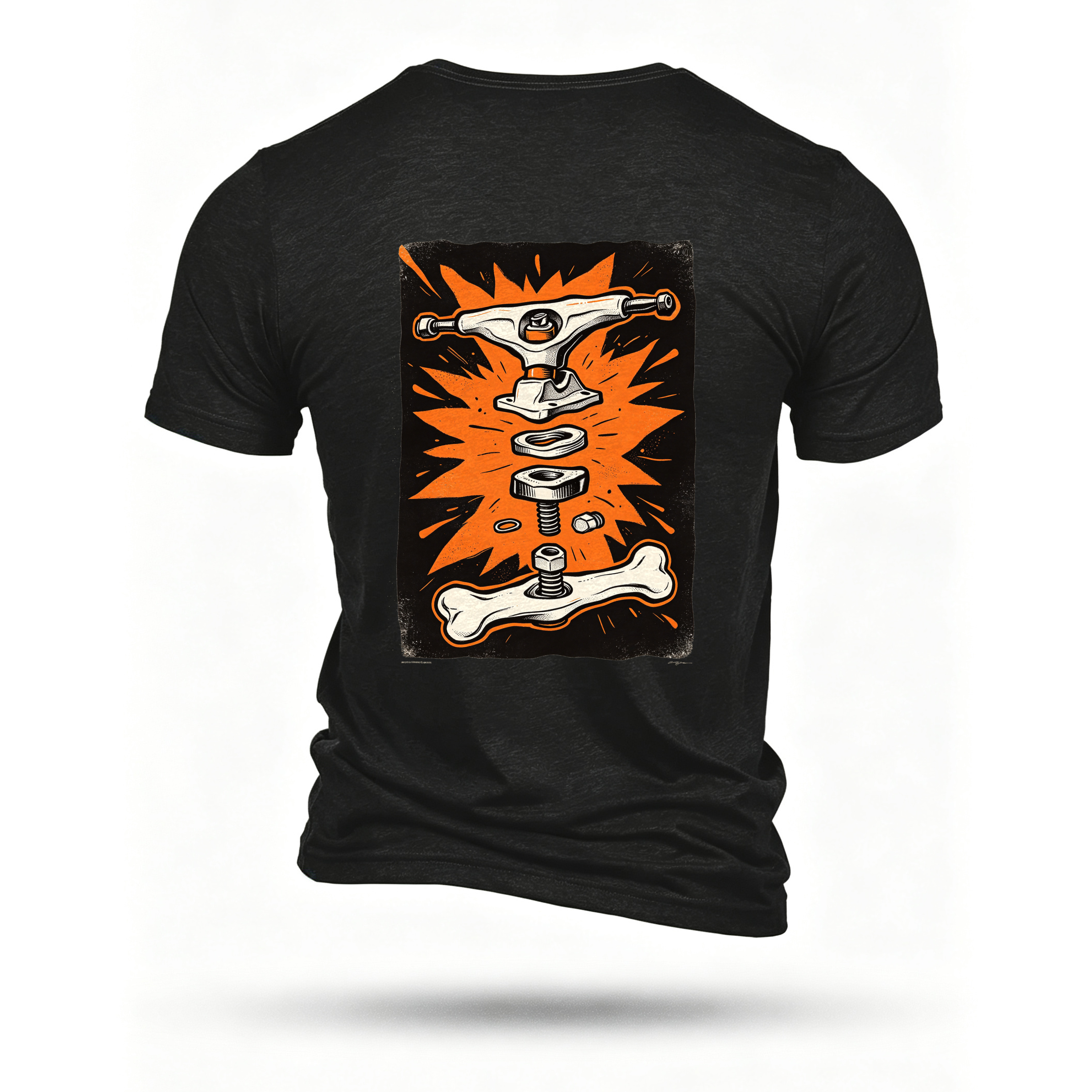 Black T-shirt, back print